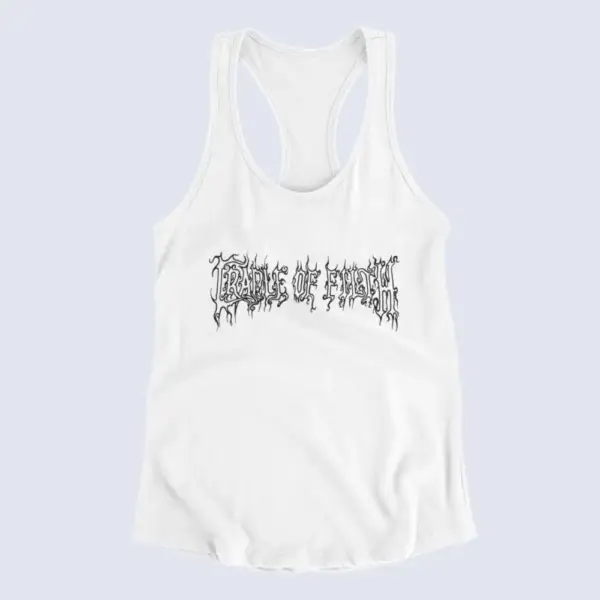 Cradle of Filth Tank Top, Cradle of Filth Band Logo White Tank Top Shirt, Symphonic Black Metal Merchandise