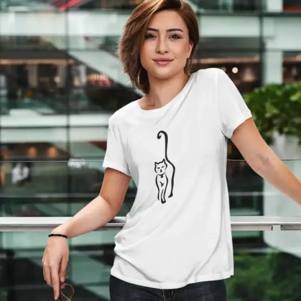 Curious Cat T-Shirt, Curious Cat White T-Shirt