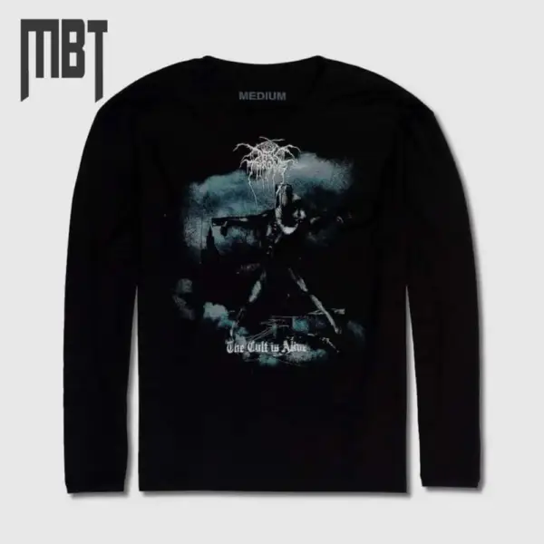 Darkthrone Band Long Sleeve T-Shirt, Darkthrone The Cult Is Alive Cover Long Sleeve Tee-Shirt