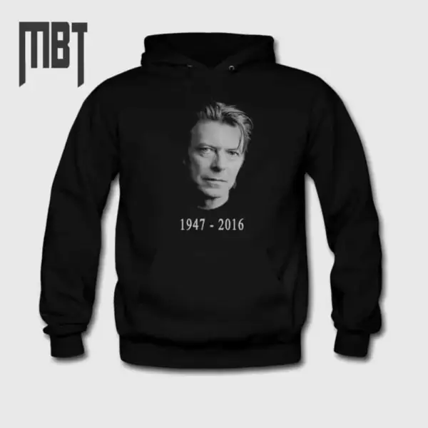 David Bowie Hoodie, David Bowie 1947-2016 Hooded Sweatshirt