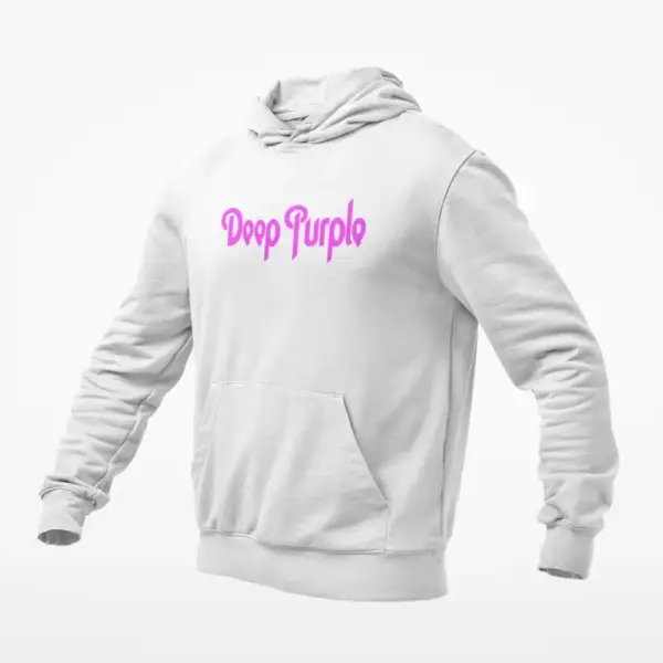 Deep Purple Hoodie, Deep Purple Logo White Hoodie