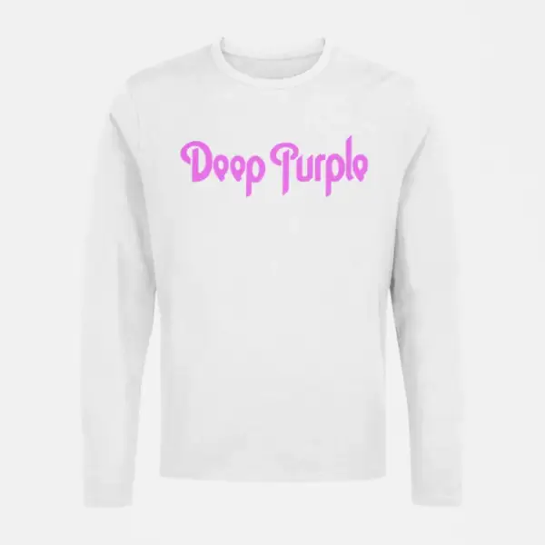 Deep Purple Longsleeve T-Shirt, Deep Purple Logo White Long Sleeve