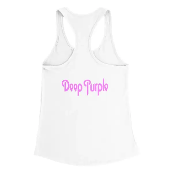 Deep Purple Tank Top, Deep Purple Logo White Tank Top - Image 2