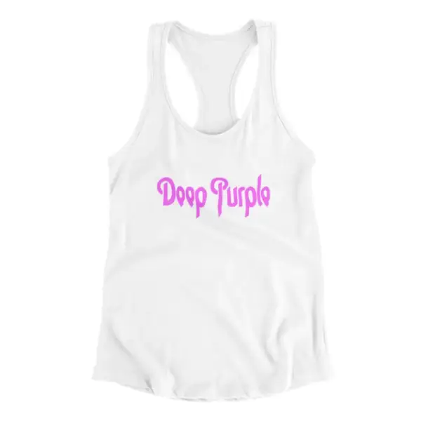 Deep Purple Tank Top, Deep Purple Logo White Tank Top