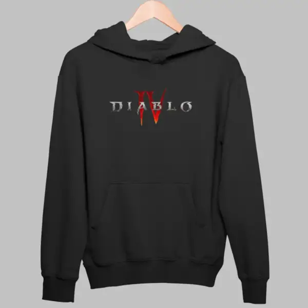 Diablo 4 Hoodie, Diablo IV Logo Black Sweatshirt