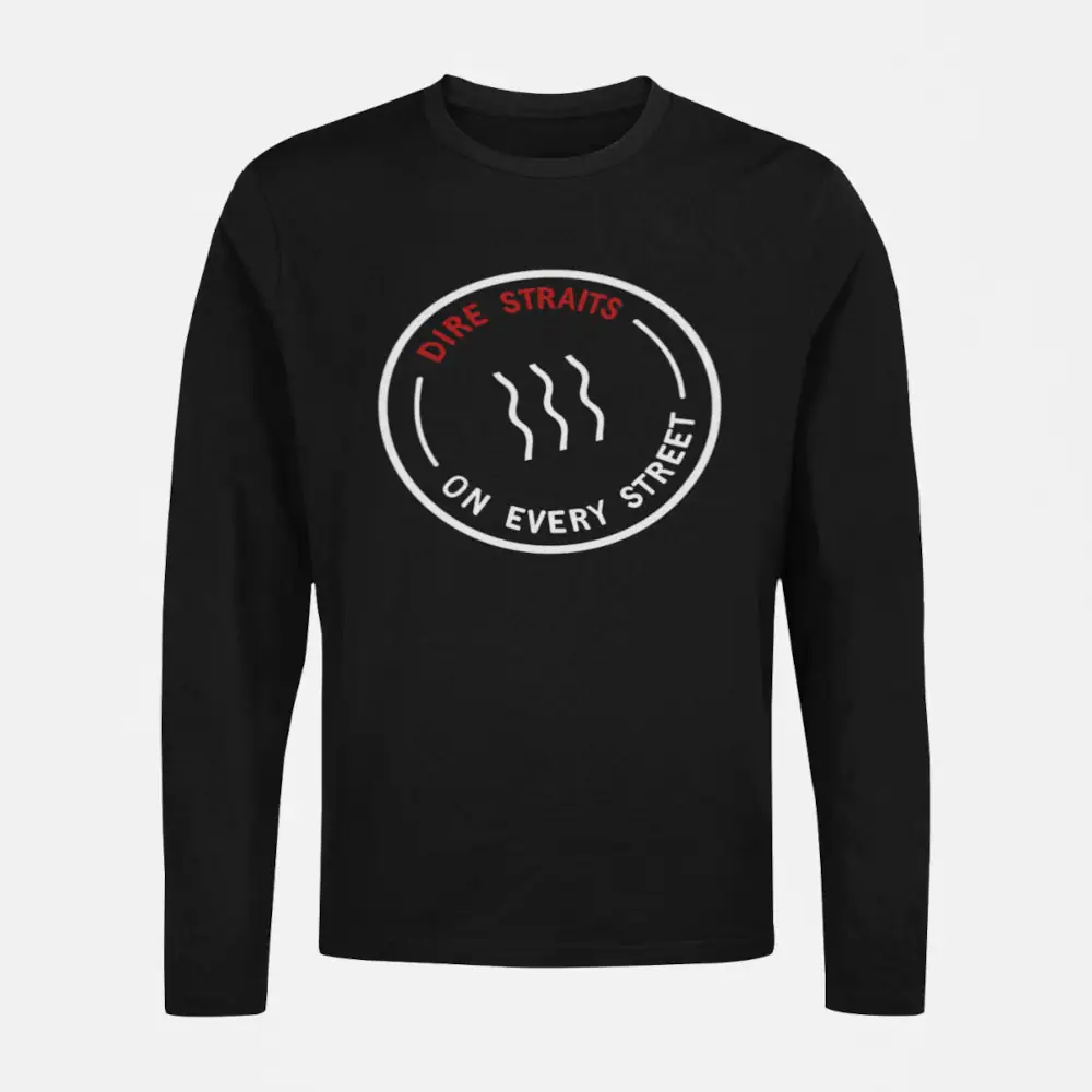 Dire Straits Longsleeve T-Shirt, Dire Straits on Every Street Black Long Sleeve - Image 2
