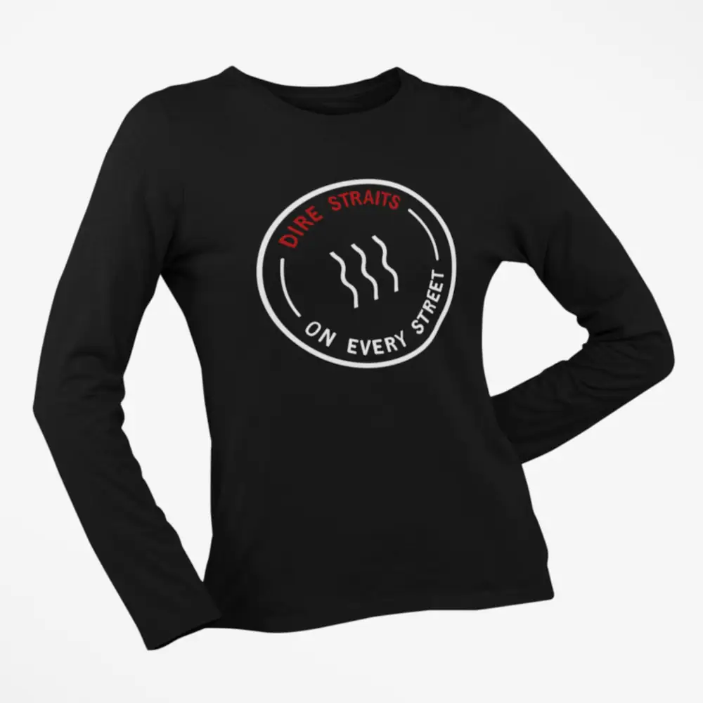 Dire Straits Longsleeve T-Shirt, Dire Straits on Every Street Black Long Sleeve