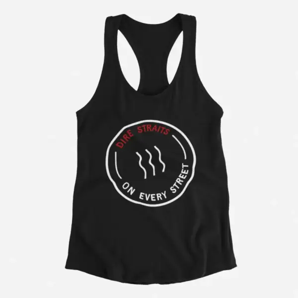 Dire Straits Tank Top, Dire Straits on Every Street Black Tank Top