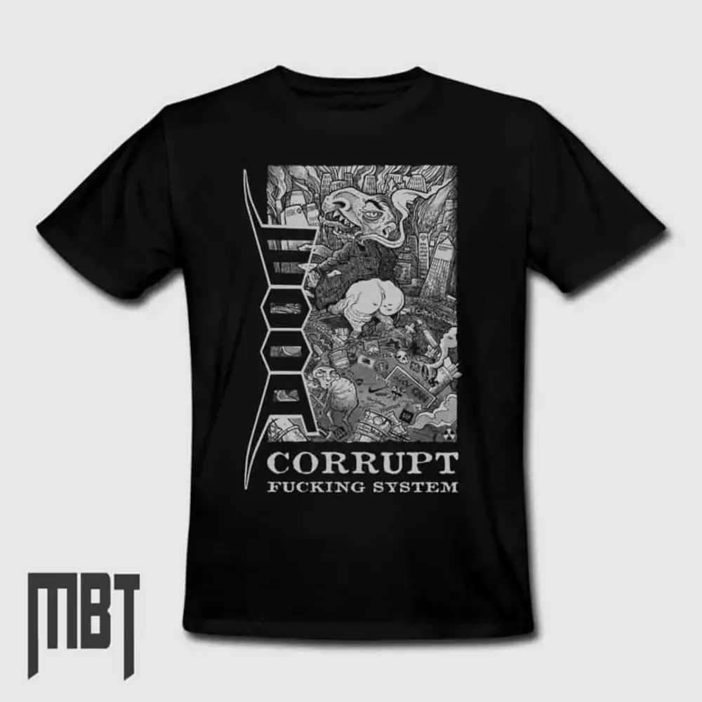 Doom Band T-Shirt, Doom Corrupt Fucking System Cover Tee-Shirt
