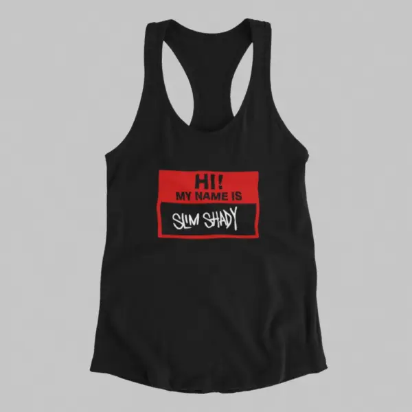 Eminem Tank Top, My Name Is Slim Shady Black Athlete