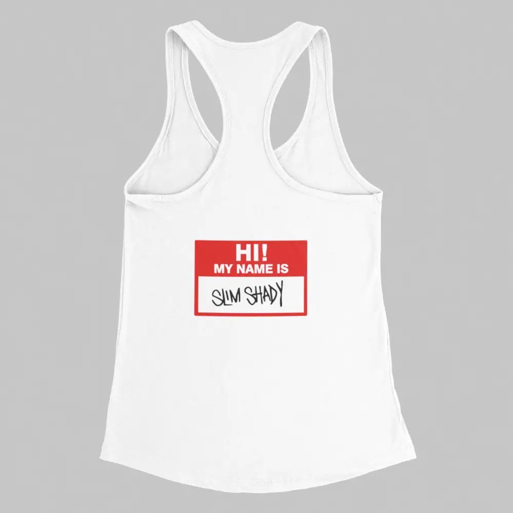 Eminem Tank Top, My Name Is Slim Shady White Athlete - Image 2
