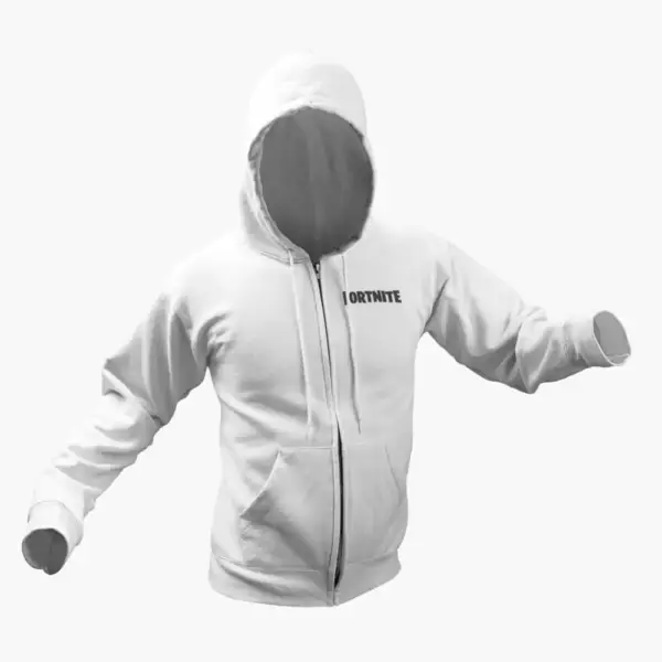 Fortnite Zip Hoodie, Fortnite Family White Zipper Hoodie - Image 2