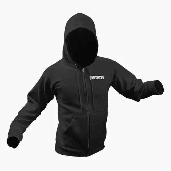 Fortnite Zip Hoodie, Fortnite Raven Black Zipper Hoodie - Image 2