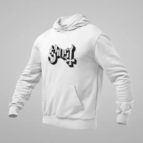 Ghost Hoodie, Ghost Logo White Sweatshirt
