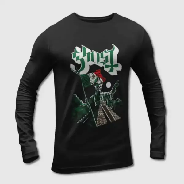 Ghost Long Sleeve T-Shirt, Ghost in Mexico Long Sleeve Tee-Shirt