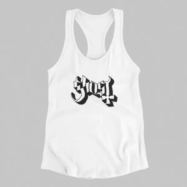 Ghost Tank Top, Ghost Logo White Athlete