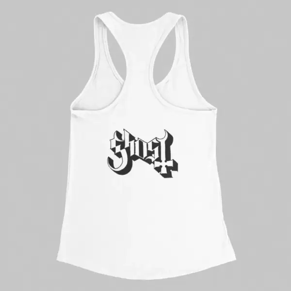 Ghost Tank Top, Ghost Logo White Athlete - Image 2