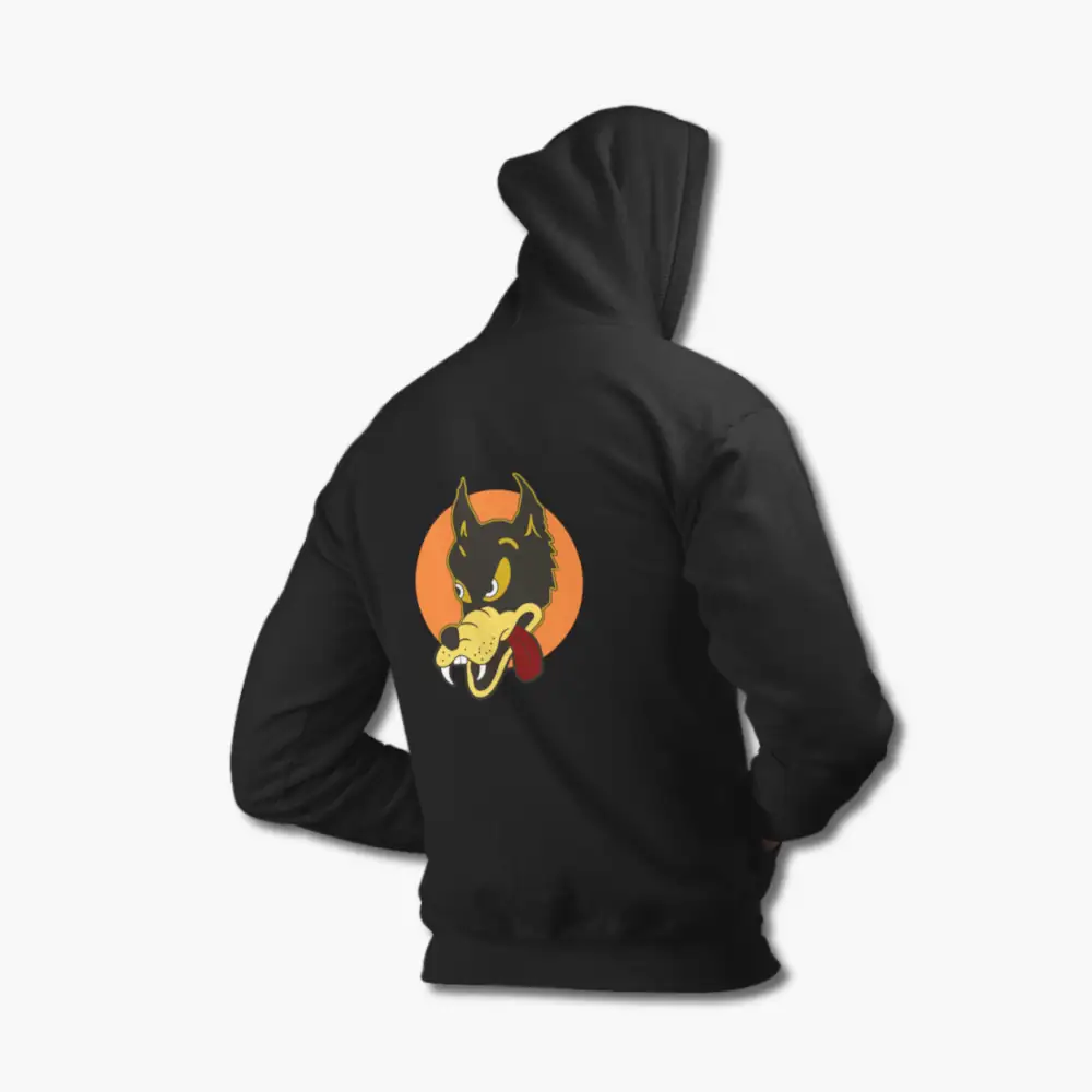 Grateful Dead Hoodie, Jerry Garcia Wolf Black Sweatshirt - Image 2