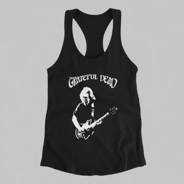 Grateful Dead Tank Top, Jerry Garcia Artwork Black Athlete