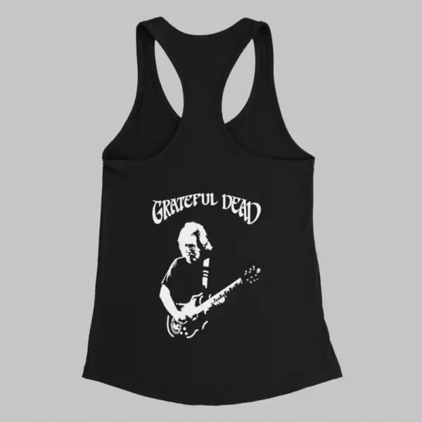 Grateful Dead Tank Top, Jerry Garcia Artwork Black Athlete - Image 2
