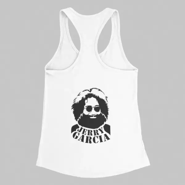 Grateful Dead Tank Top, Jerry Garcia Artwork White Athlete - Image 2