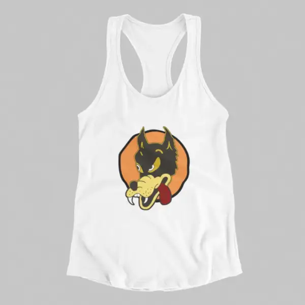 Grateful Dead Tank Top, Jerry Garcia Wolf White Athlete