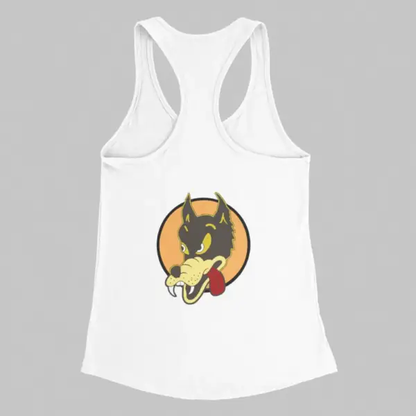 Grateful Dead Tank Top, Jerry Garcia Wolf White Athlete - Image 2