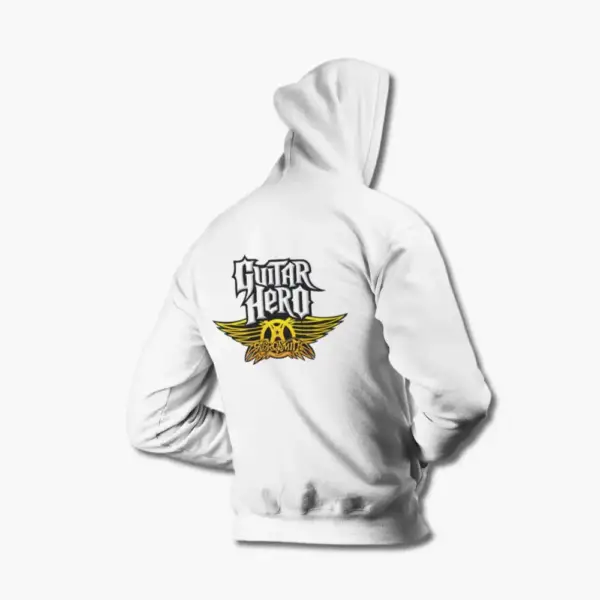 Guitar Hero Hoodie, Aerosmith Guitar Hero White Hoodie - Image 2