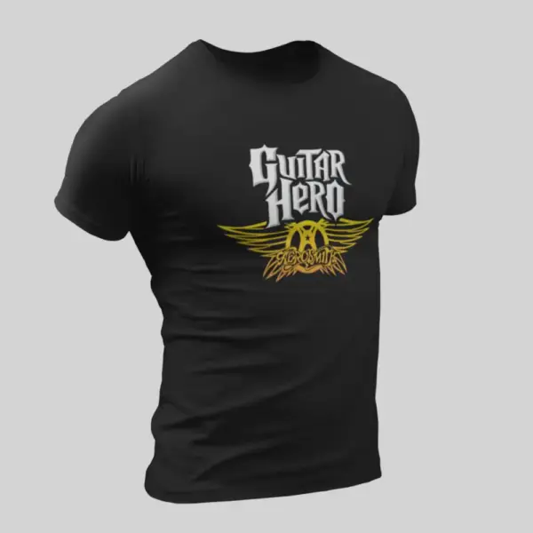 Guitar Hero T-Shirt, Aerosmith Guitar Hero Black T-Shirt