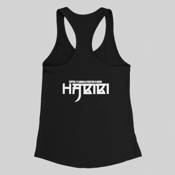 Habibi Tank Top, Habibi Capital T Black Tank Top - Image 2