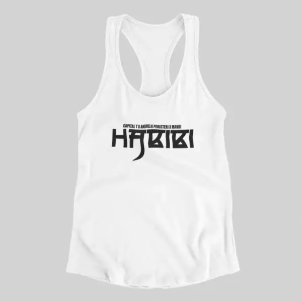 Habibi Tank Top, Habibi Capital T White Tank Top