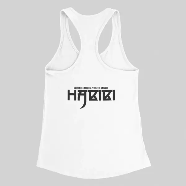 Habibi Tank Top, Habibi Capital T White Tank Top - Image 2