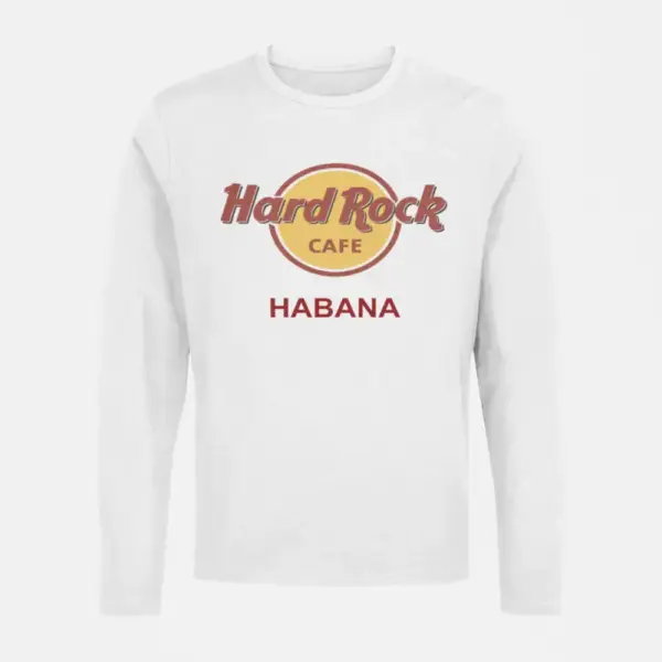 Hard Rock Cafe Longsleeve T-Shirt, Hard Rock Cafe Habana White Long Sleeve