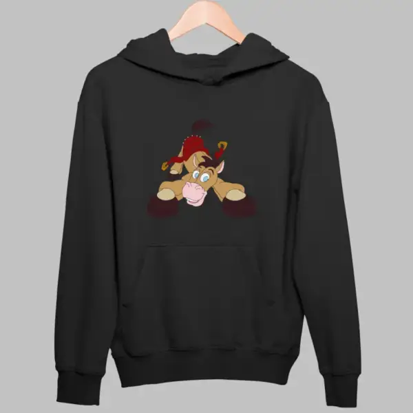 Horse Hoodie, Horse Black Sweatshirt