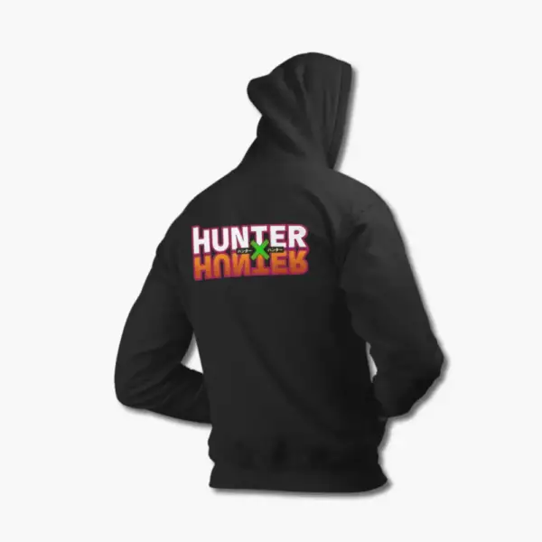 Hunter X Hunter Hoodie, Hunter X Hunter Logo Black Hoodie - Image 2
