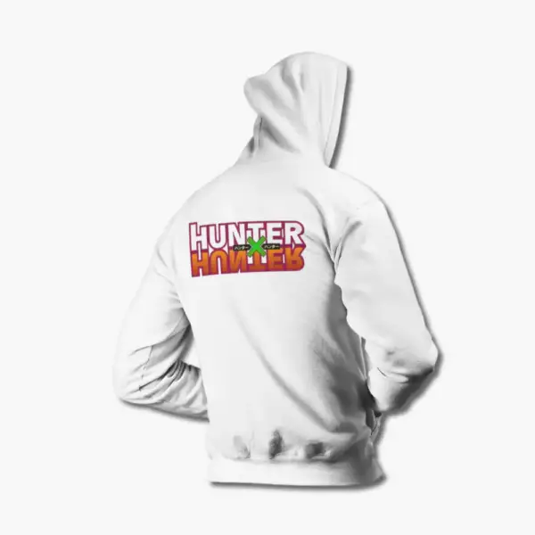 Hunter X Hunter Hoodie, Hunter X Hunter Logo White Hoodie - Image 2