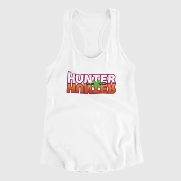Hunter X Hunter Tank Top, Hunter X Hunter Logo White Tank Top Shirt