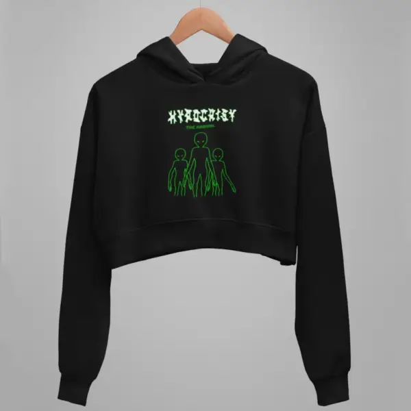 Hypocrisy Crop Hoodie, Hypocrisy The Arrival Black Crop Sweatshirt