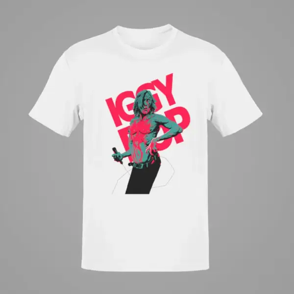 Iggy Pop T-Shirt, Iggy Pop Art White T-Shirt
