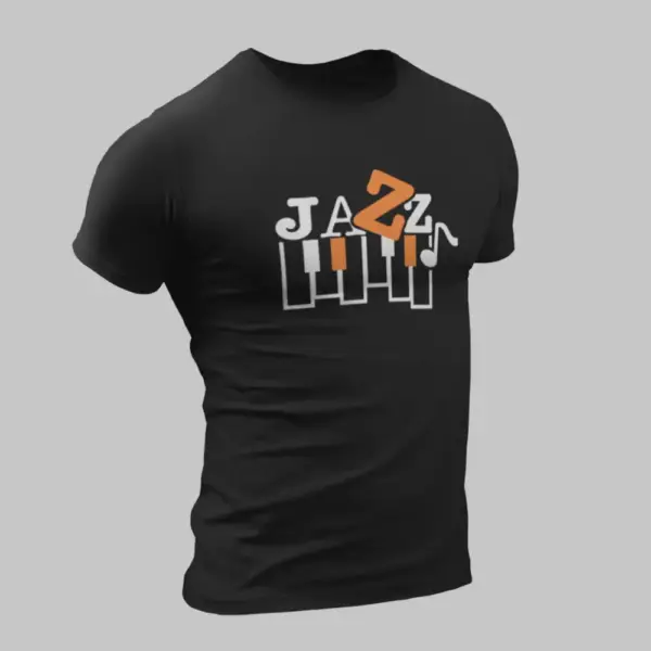 Jazz T-Shirt, Jazz Artwork Black T-Shirt