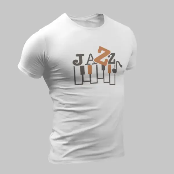 Jazz T-Shirt, Jazz Artwork White T-Shirt
