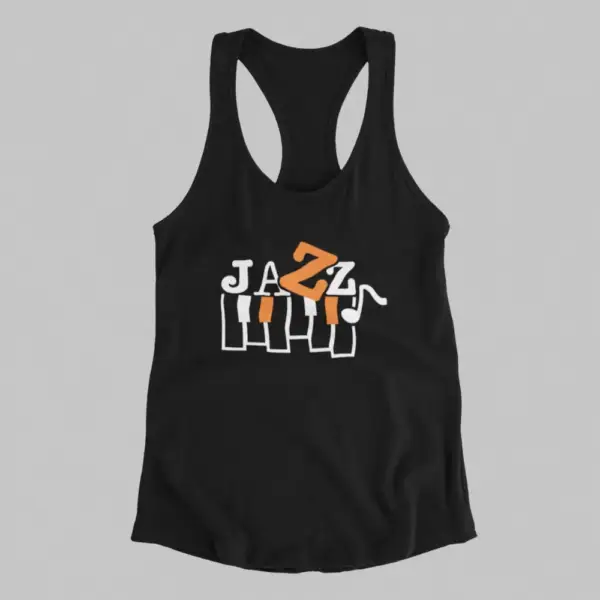 Jazz Tank Top, Jazz Artwork Black Athlete