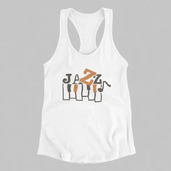 Jazz Tank Top, Jazz Artwork White Athlete