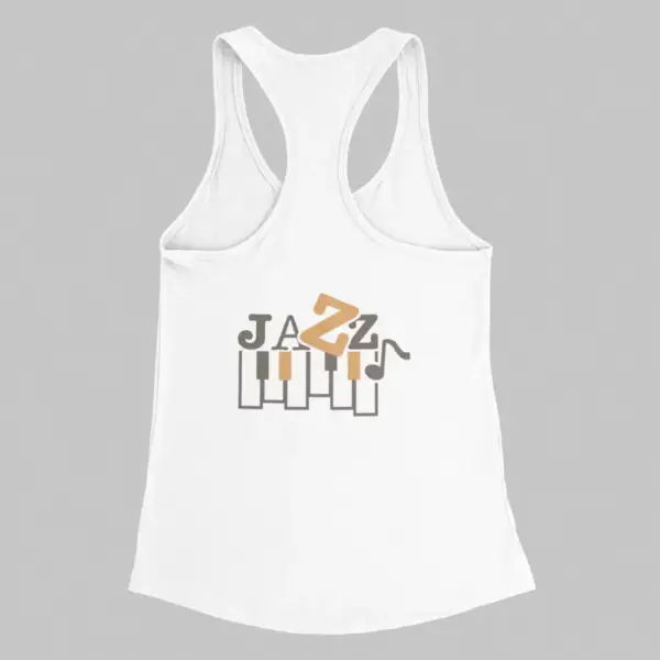 Jazz Tank Top, Jazz Artwork White Athlete - Image 2