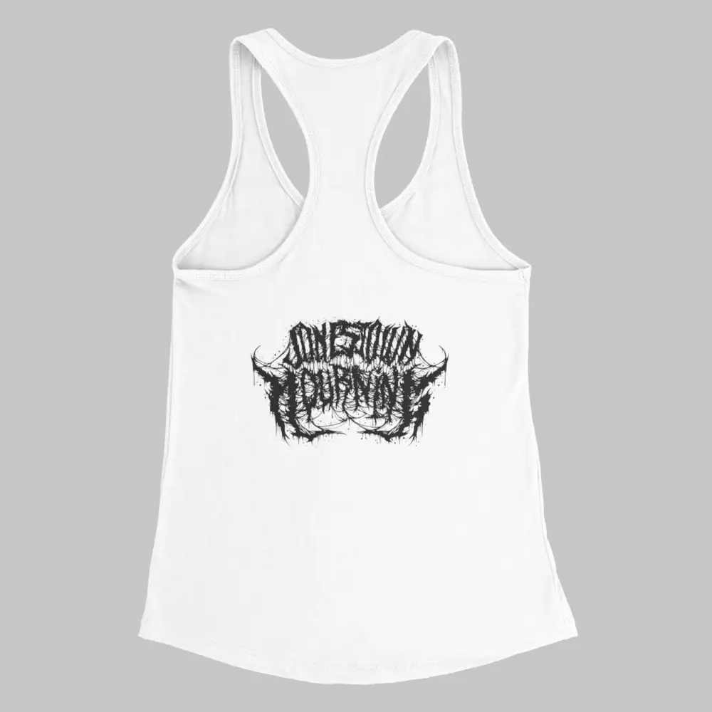 Jonestown Mourning Tank Top, Jonestown Mourning Logo White Athlete - Image 2