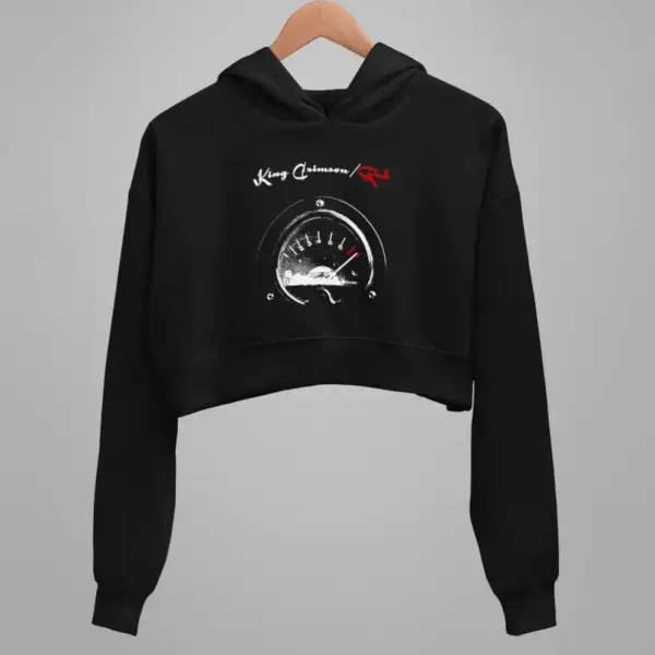 King Crimson Crop Hoodie, King Crimson Red Black Crop Hoodie