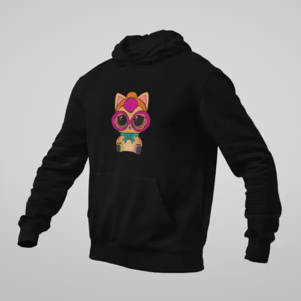 Lol Surprise Hoodie, Lol Surprise Cat Black Hoodie