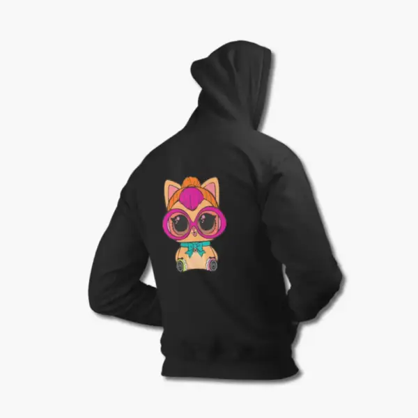 Lol Surprise Hoodie, Lol Surprise Cat Black Hoodie - Image 2