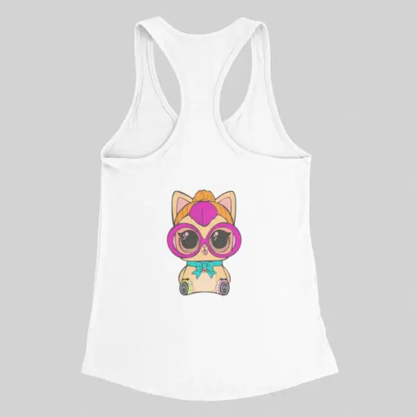 Lol Surprise Tank Top, Lol Surprise Cat White Tank Top - Image 2