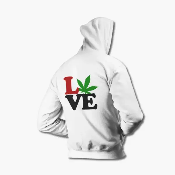 Love Weed Cannabis Zip Hoodie, Love Weed Cannabis White Zip Up Hoodie